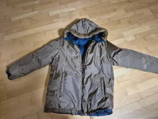 Parka reversible con capucha, azul-marrón T.44
