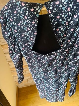 Vestido drapeado estampado floral talla S