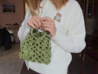 Borsa uncinetto verde