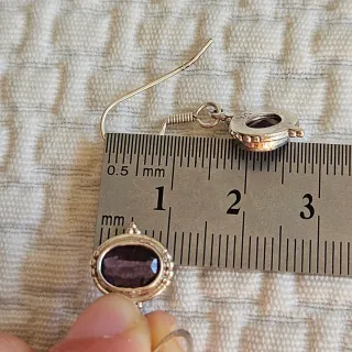 Pendientes Plata Morados Ovalados
