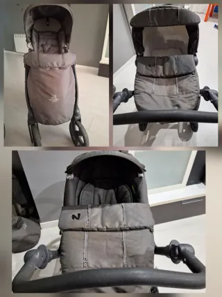 Carrito Neonato Neosport marrón 3 piezas