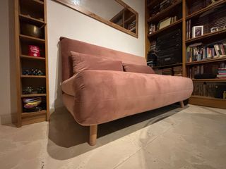Sofá Cama Terciopelo Rosa