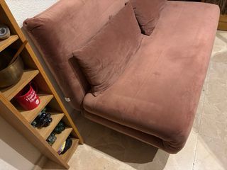 Sofá Cama Terciopelo Rosa