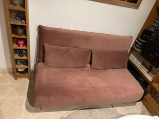 Sofá Cama Terciopelo Rosa