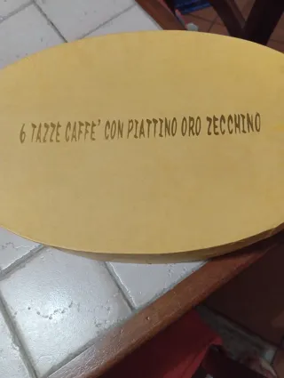 Set 6 Tazze Caffè Con Piattino Oro Zecchino