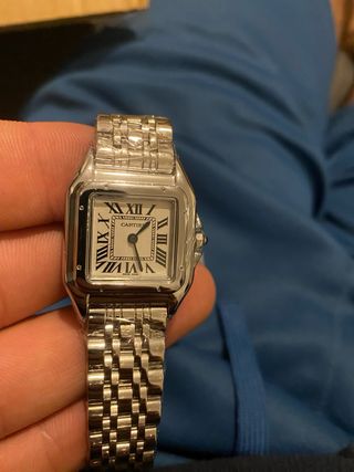 Reloj Cartier Plata y Blanco