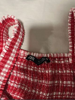 Vestido Zara cuadros rojo corto
