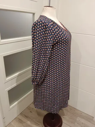 Vestido Talla Grande Azul y Rosa