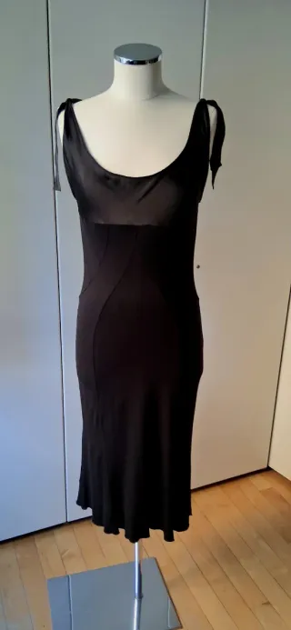 Abito sottoveste da sera nero Alberta Ferretti tg 
