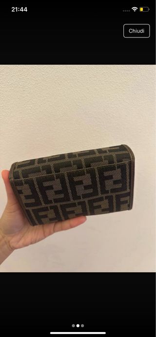 Portafoglio  modello Fendi Zucca Beige/Marrone