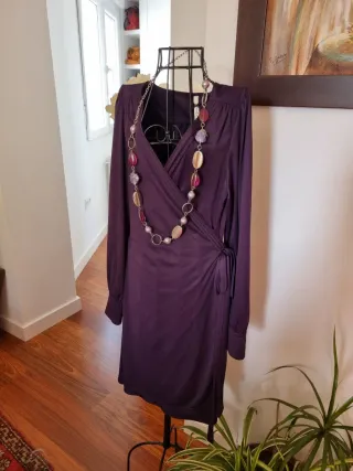 Vestido cruzado morado Pepe Jeans