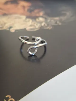 Anillo Plata Ley Diseño Infinito Ajustable