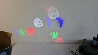 2 faretti LED Halloween con proiezione di figure