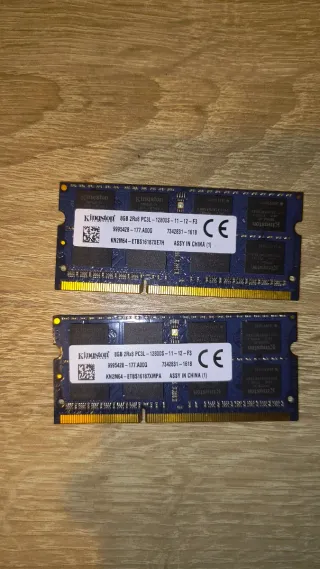2x Kingston 8GB DDR3 PC3L-12800S Laptop RAM