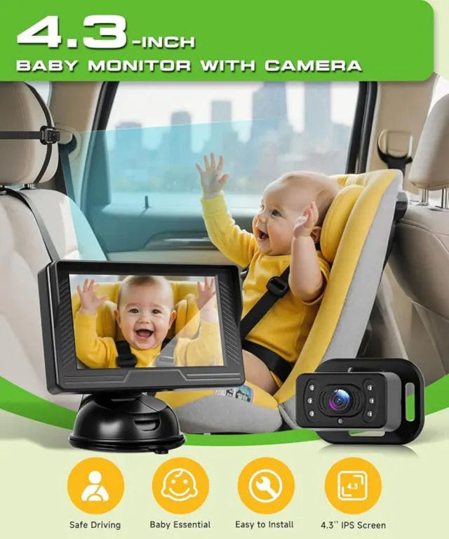 Cámara Bebé Coche HD 480P