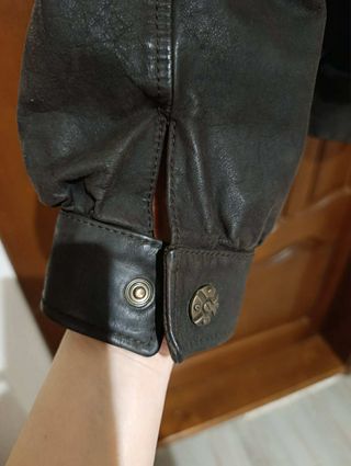 Chaqueta Cuero Vintage Italiana Marrón