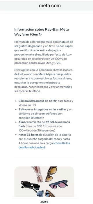 Ray-Ban Wayfarer Meta Gen.1 Polarizadas