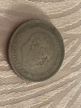 Moneda 5 Pesetas y una peseta