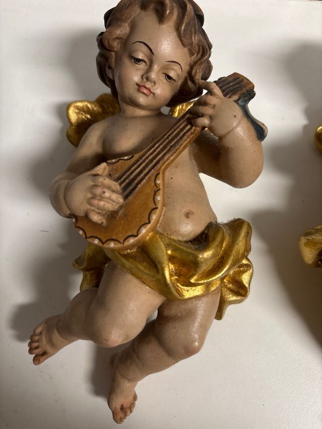 2 Querubines Musicales Madera 22 c
