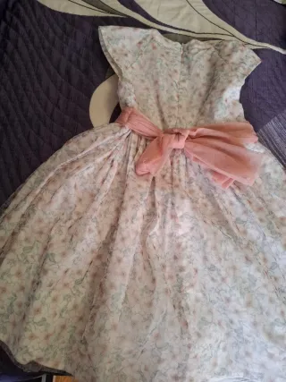 Vestido ceremonia floral rosa