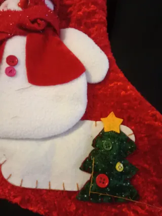 Calcetín de Navidad con Muñeco de Nieve