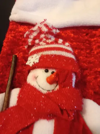 Calcetín de Navidad con Muñeco de Nieve