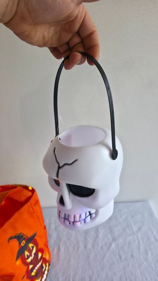 2 Cestini Halloween con Luci LED