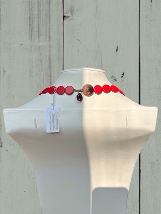 Collana donna rossa cerchi