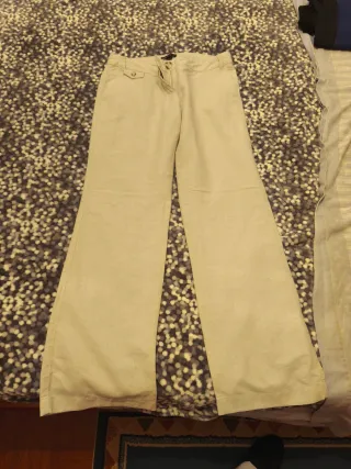 Pantalón lino verde  t.40