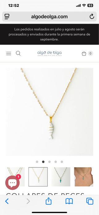 Collar pez esmaltado oro blanco