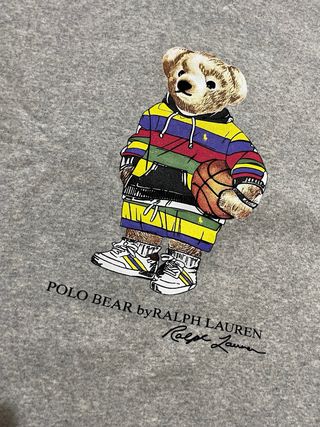 Polo Ralph Lauren Felpa Grigia Orsetto Basket L