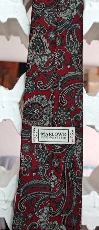 Corbata Marlowe Paisley Rojo/Gris Vintage