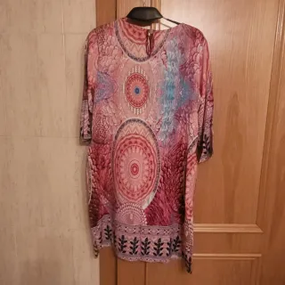 Vestido Túnica Talla L Multicolor Made in Italy