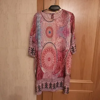Vestido Túnica Talla L Multicolor Made in Italy