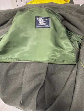 Abrigo vintage lana Burberrys verde