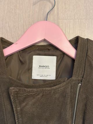 Cazadora de piel Mango marrón