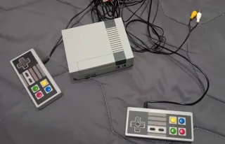 Console retrò beige/grigio 