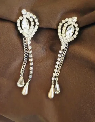 Pendientes clip vintage plata