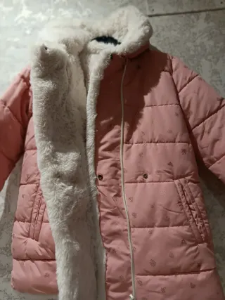 Abrigo peluche niña 7/9 años reversible, 134cm