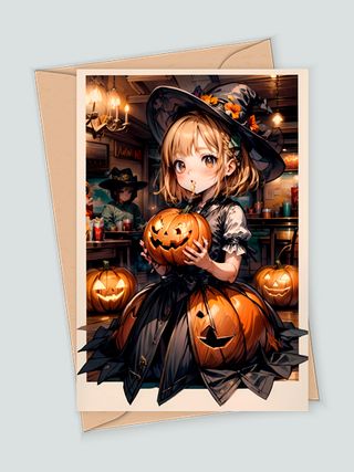 Little Pumpkin Anime Girl Decorative Art Poster