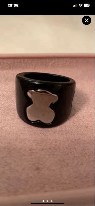 Elegante anillo del oso de acero

