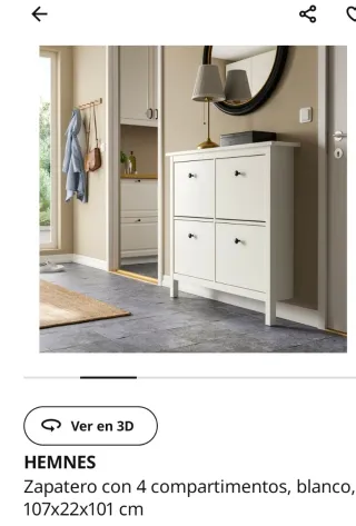 Mueble de entrada blanco con cristal