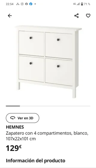 Mueble de entrada blanco con cristal