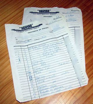 VECCHI FOGLI DI PROPOSTA D'ORDINE REAMSA 1968