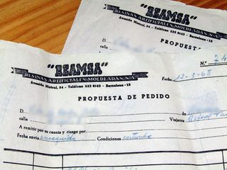 VECCHI FOGLI DI PROPOSTA D'ORDINE REAMSA 1968