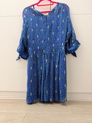 Vestido Ba&sh azul hilo lurex Talla S
