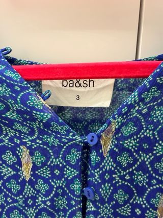 Vestido Ba&sh azul hilo lurex Talla S