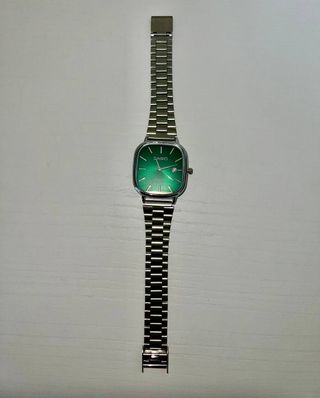 Reloj Casio Cuadrado Verde y Plateado