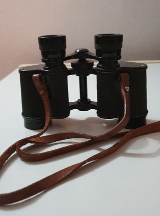 Binocolo antico Roussel anni '20 + custodia cuoio 