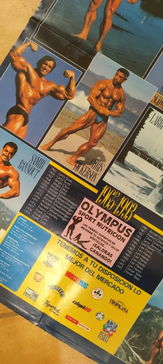 Póster Mr. Olympia 1965-1993 Culturismo